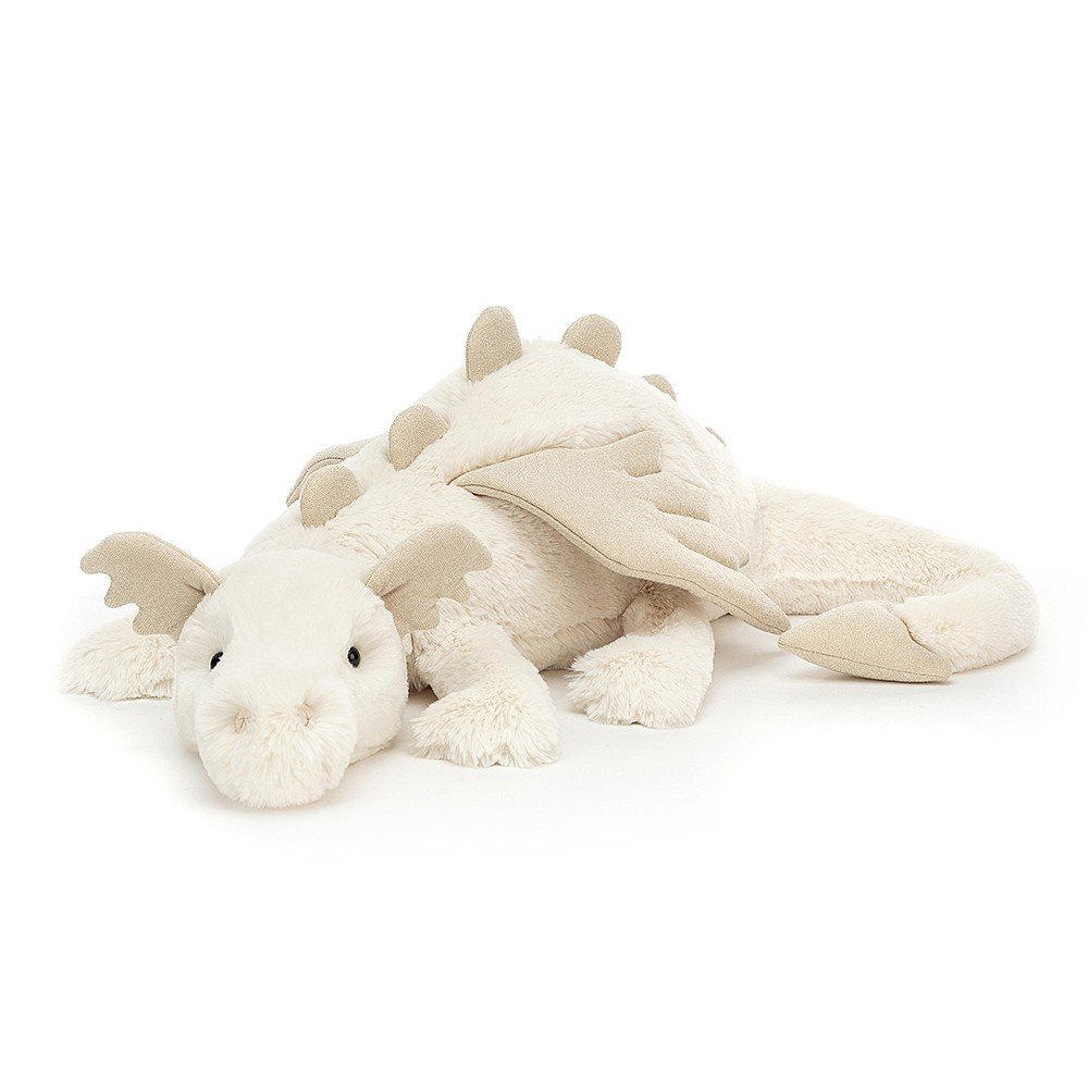 Jellycat - Liggende witte draak 66 cm