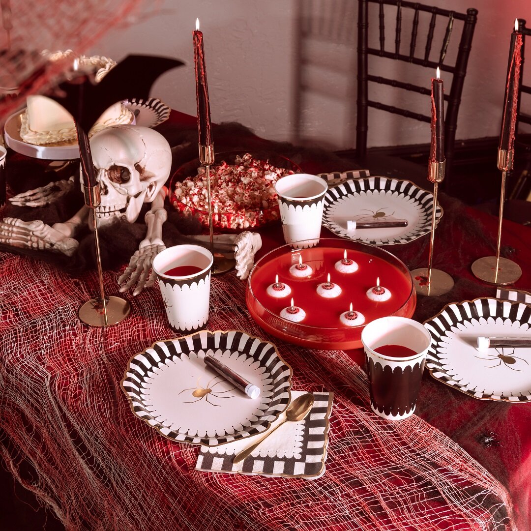 Halloween servetten met gouden rand 12 stuks