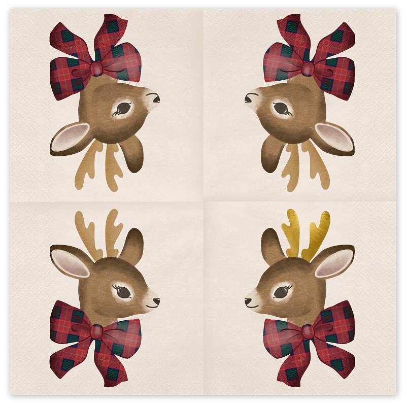 Kerstservetten Rendier 12 stuks