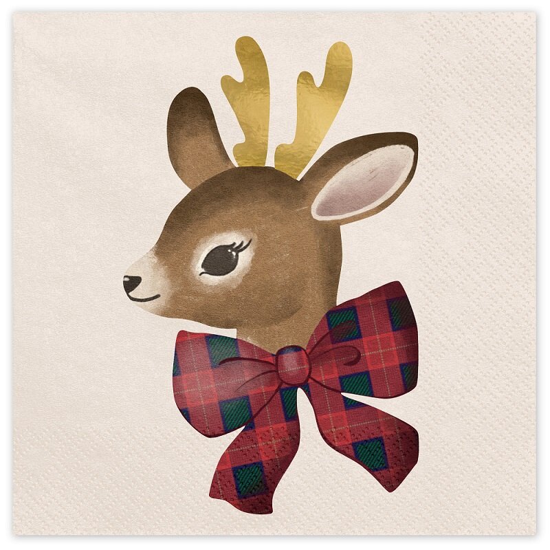 Kerstservetten Rendier 12 stuks