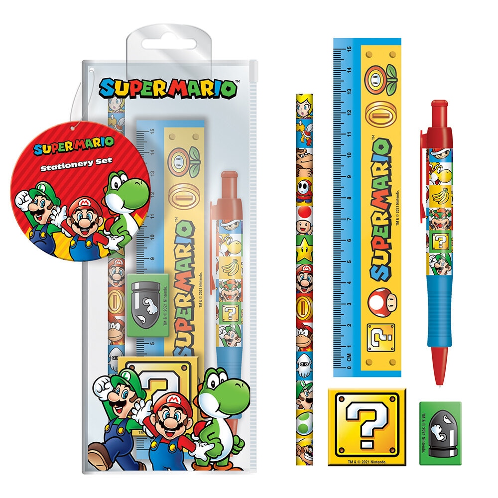 Super Mario Bros - Schoolset Colour 5 stuks