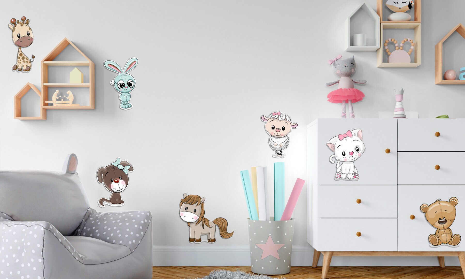 Tijger muurdecoratie voor de kinderkamer - 3D