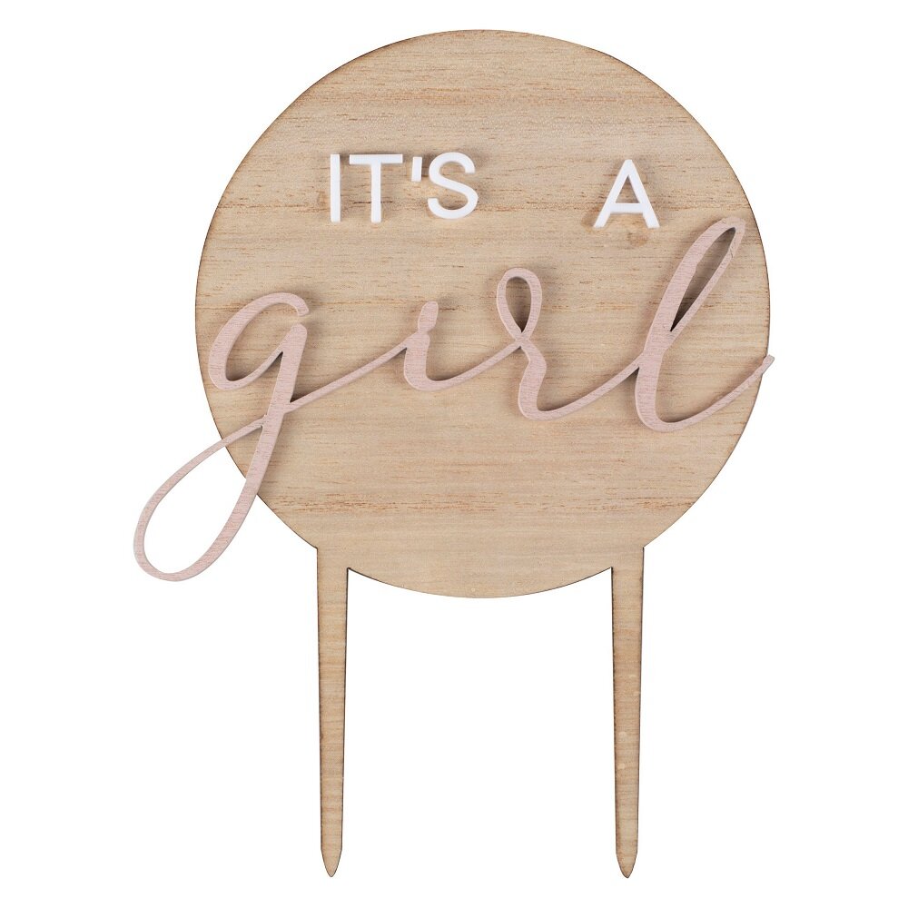 Cake Topper in Hout - It's a Girl