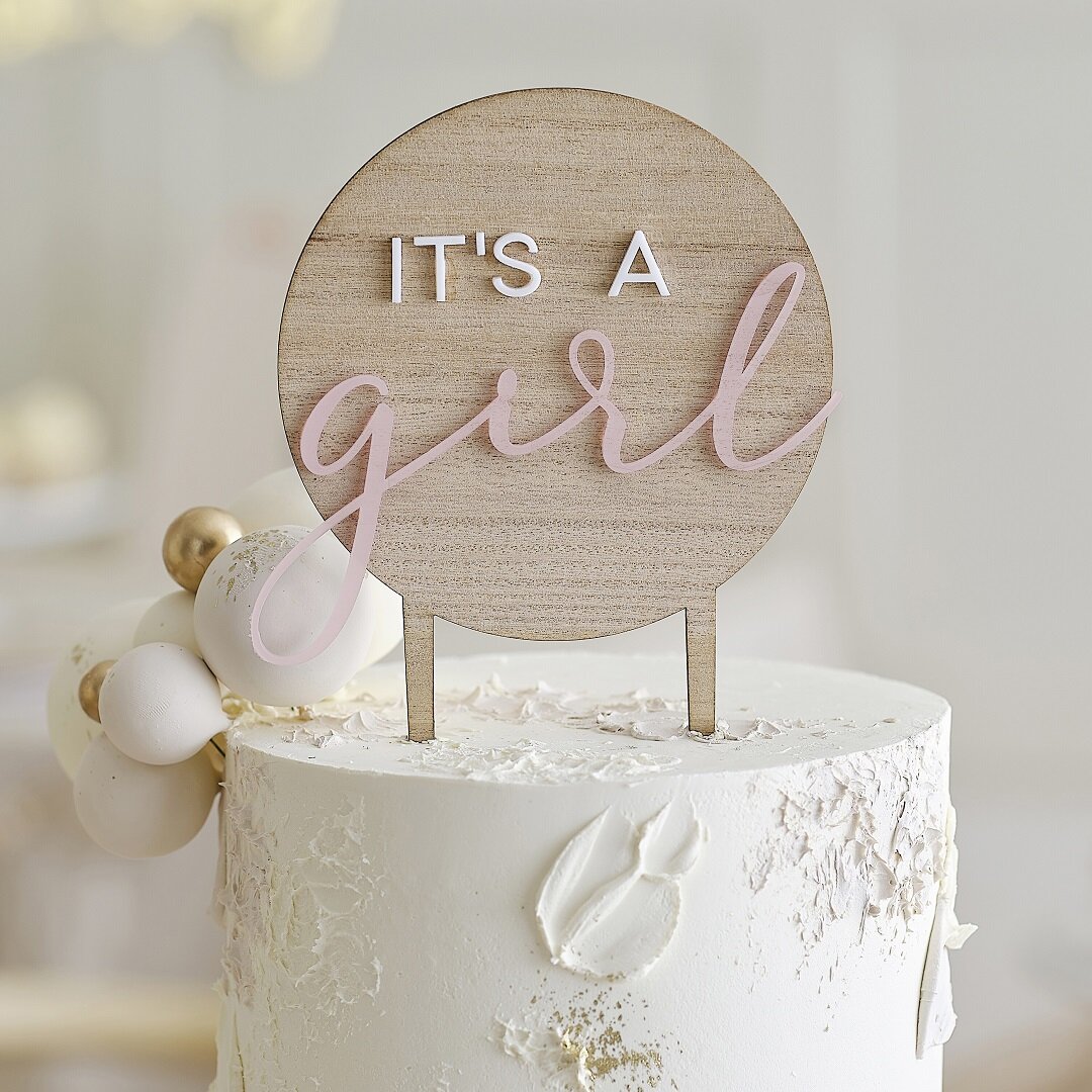 Cake Topper in Hout - It's a Girl