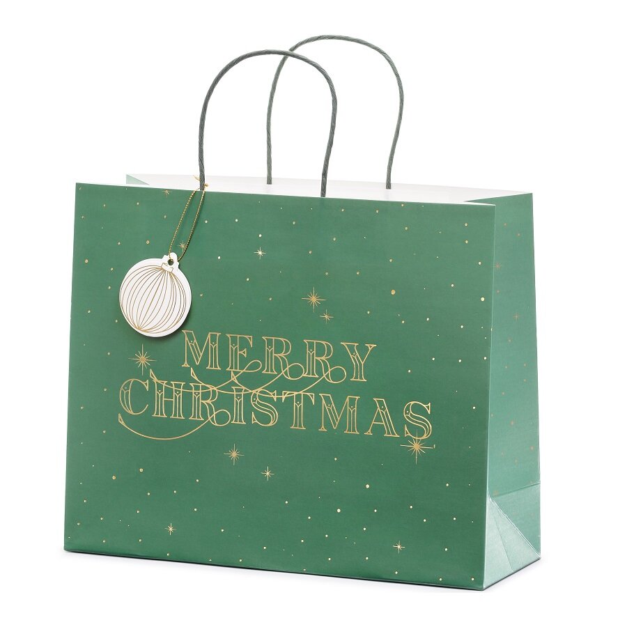 Cadeautas Merry Christmas Groen