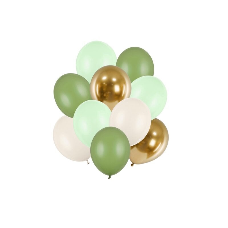 Ballonmix Groen & Goud 10 stuks