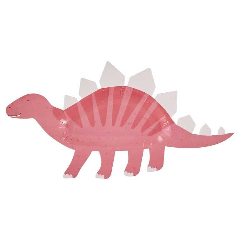 Dinosaur Roar Pink - Bordjes Stegosaurus 8 stuks