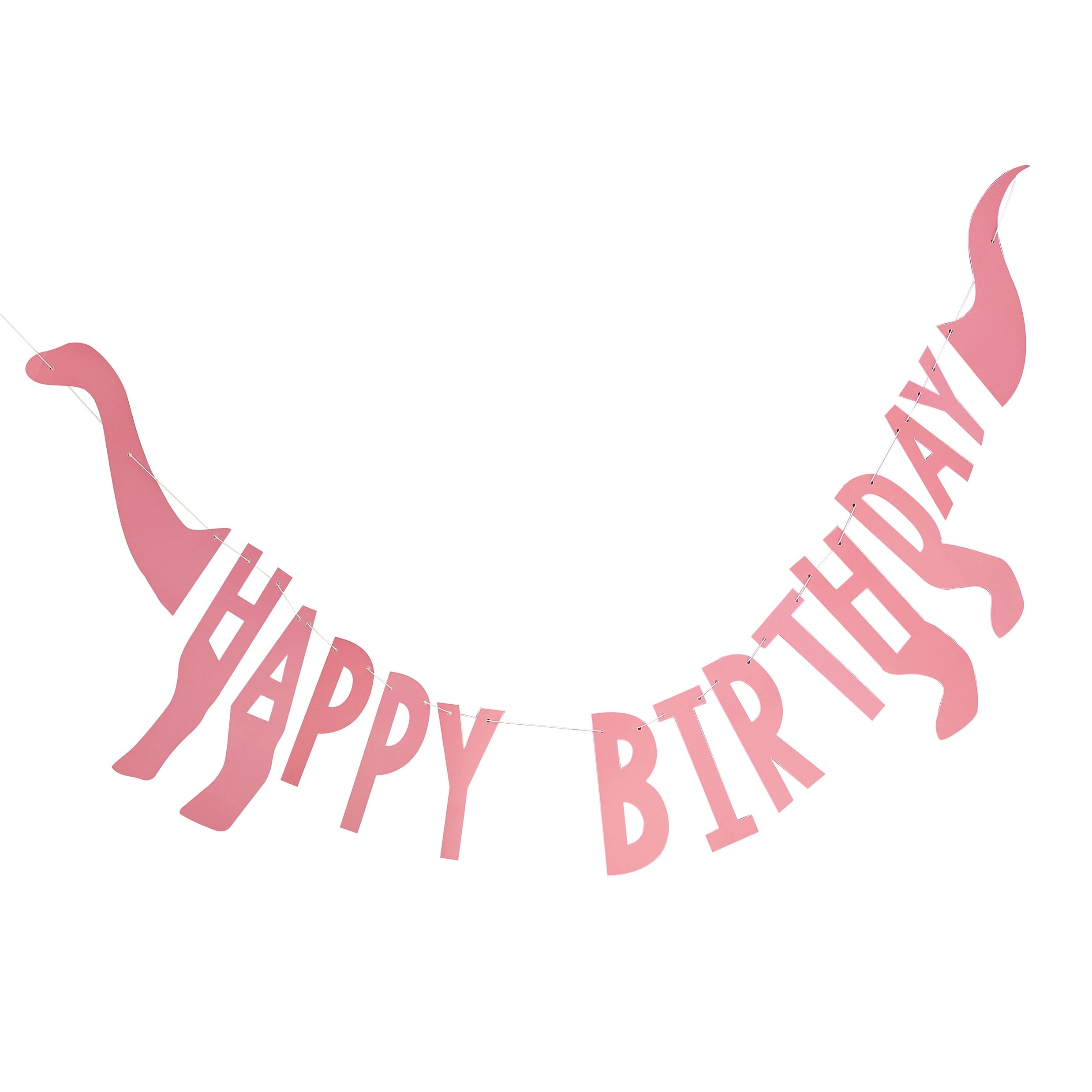 Dinosaur Roar Pink - Slinger Happy Birthday 137 cm