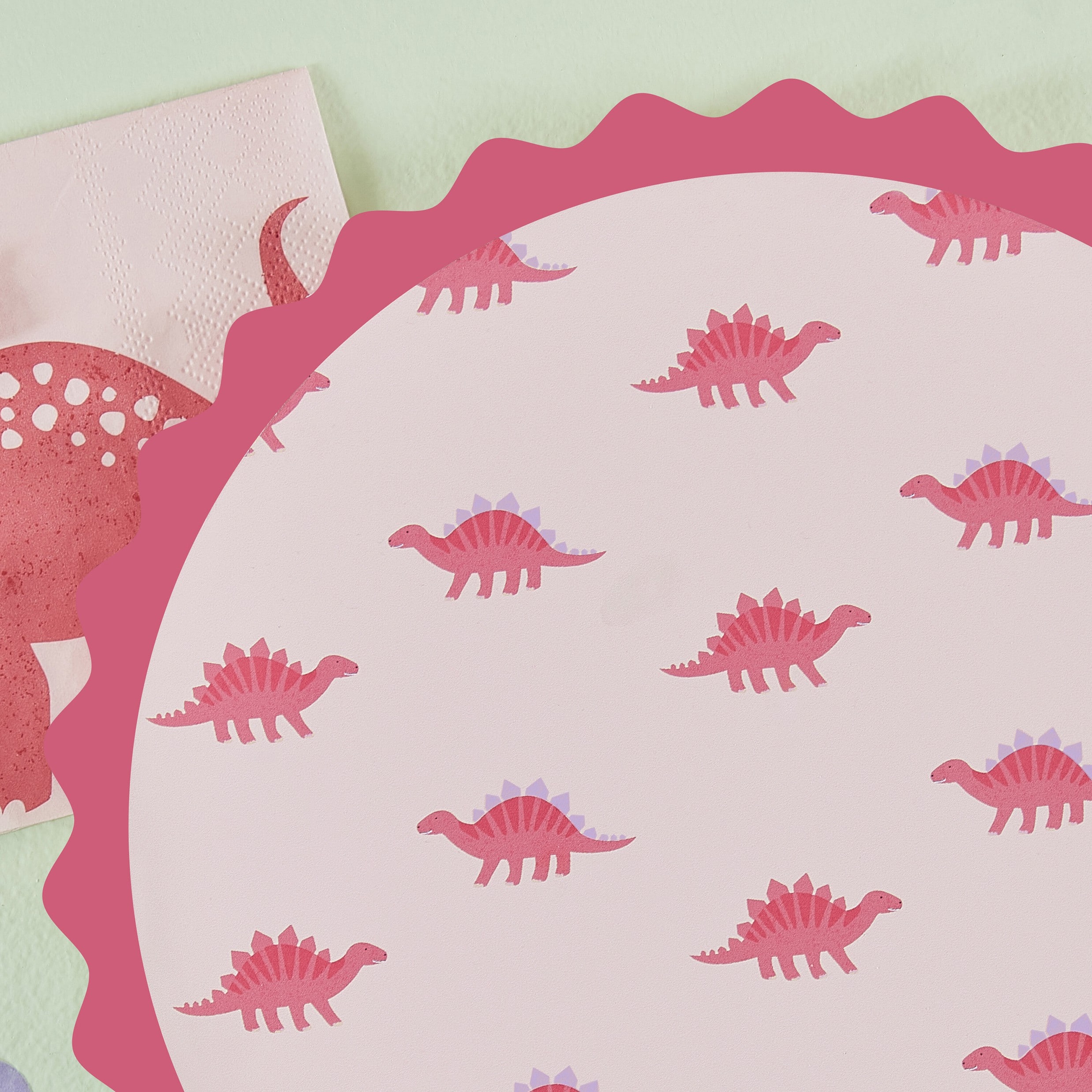 Dinosaur Roar Pink - Bordjes 8 stuks