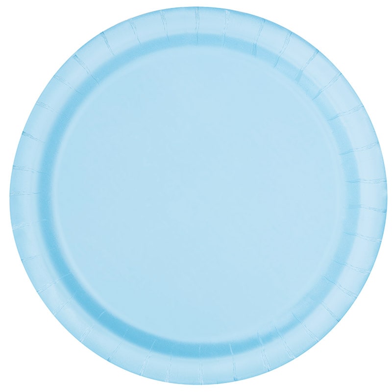 Papieren Borden 22 cm Lichtblauw 8 stuks