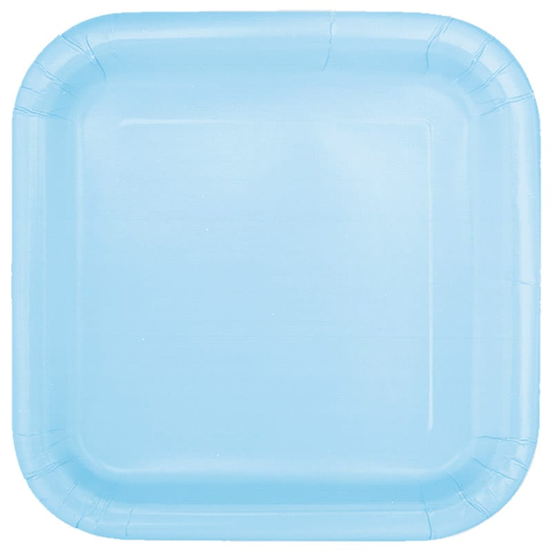 Vierkante Borden 22 cm Lichtblauw 14 stuks
