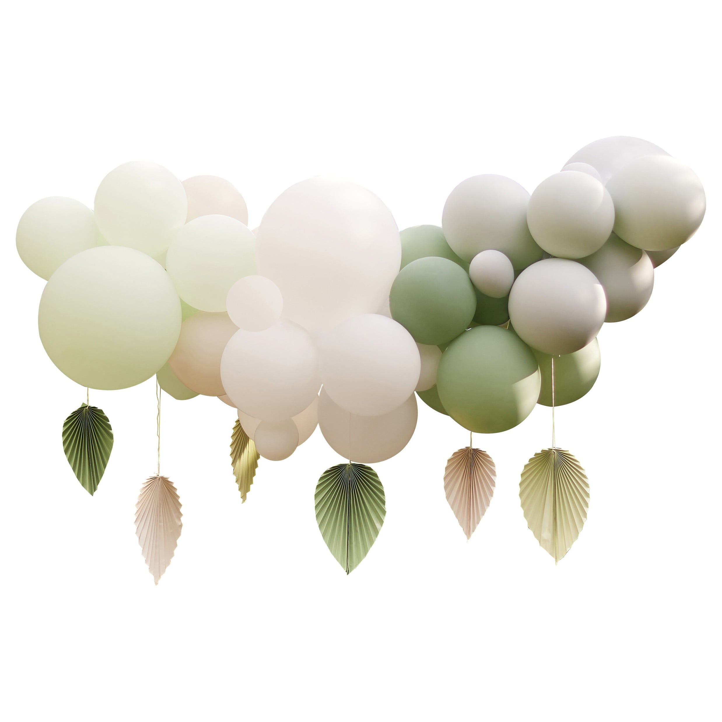DIY Ballonnenslinger - Groen/Wit met palmbladeren