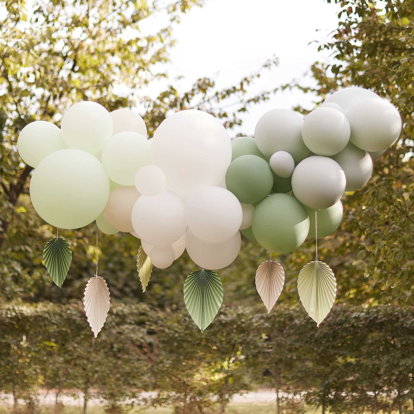 DIY Ballonnenslinger - Groen/Wit met palmbladeren