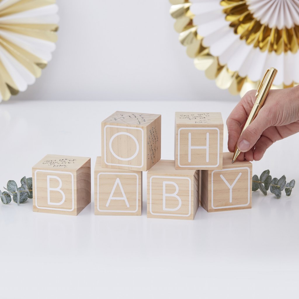 Oh Baby - Houten blokken Gastenboek voor Babyshowers