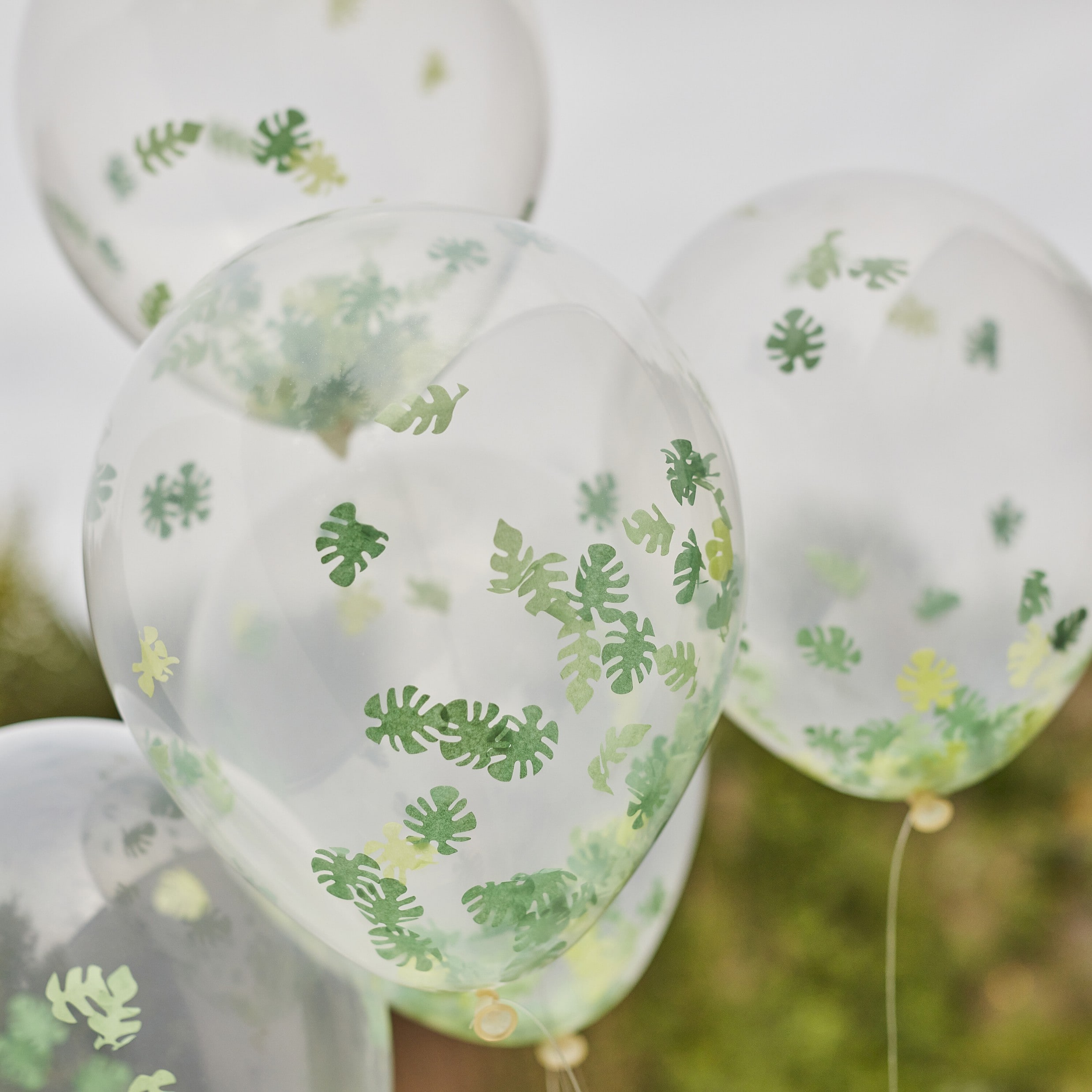 Let´s Go Wild - Ballonnen met bladconfetti 5 stuks