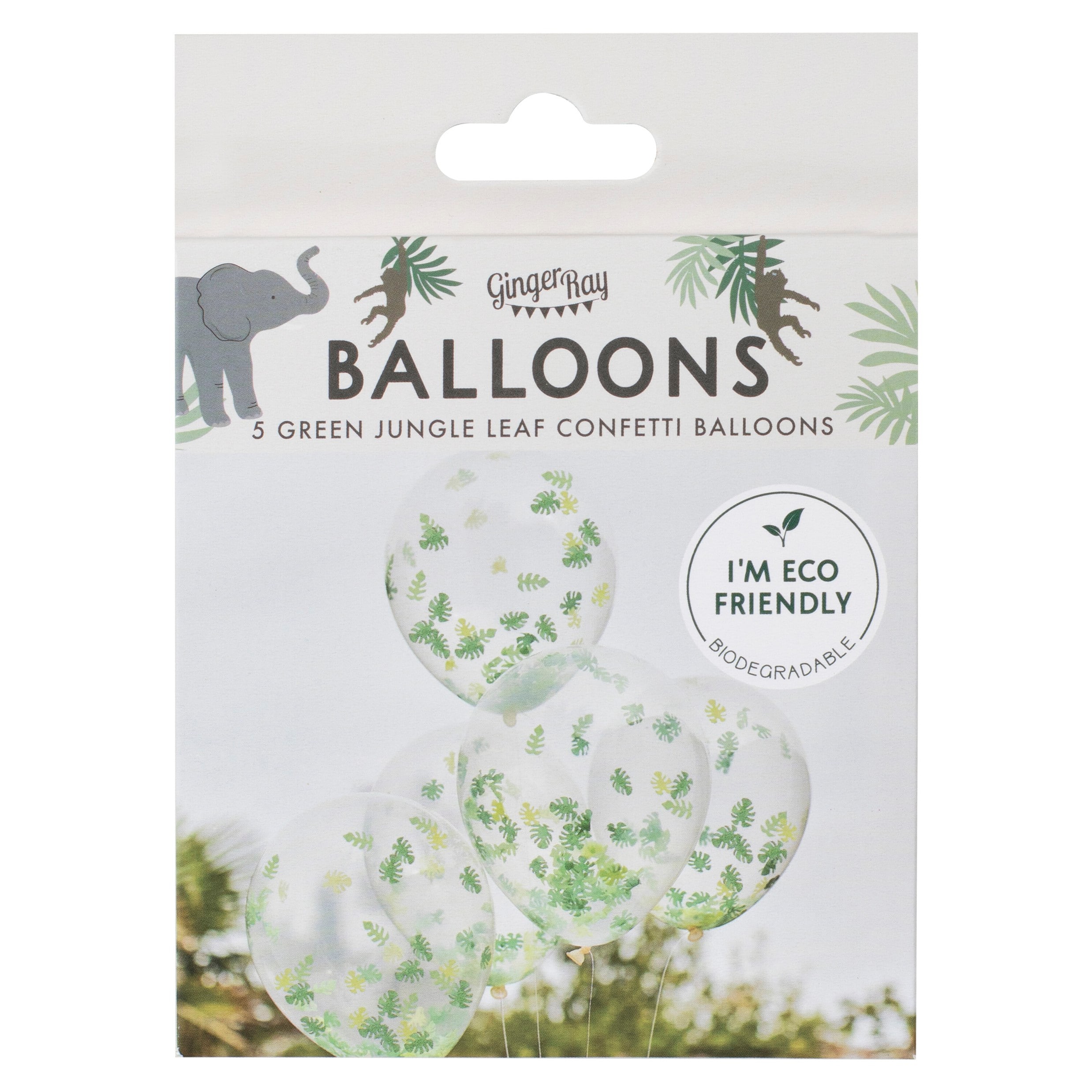 Let´s Go Wild - Ballonnen met bladconfetti 5 stuks