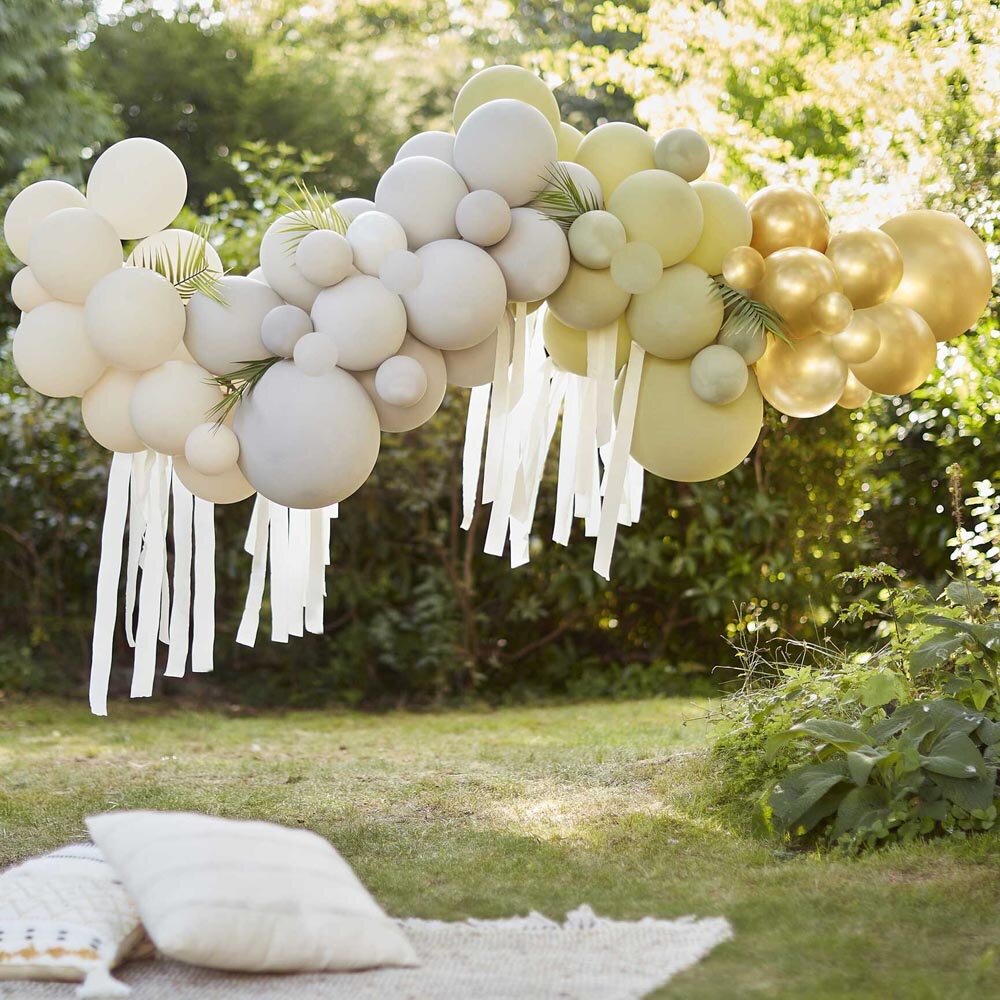 DIY Deluxe Ballonboog - Groen/Goud met Palmbladeren