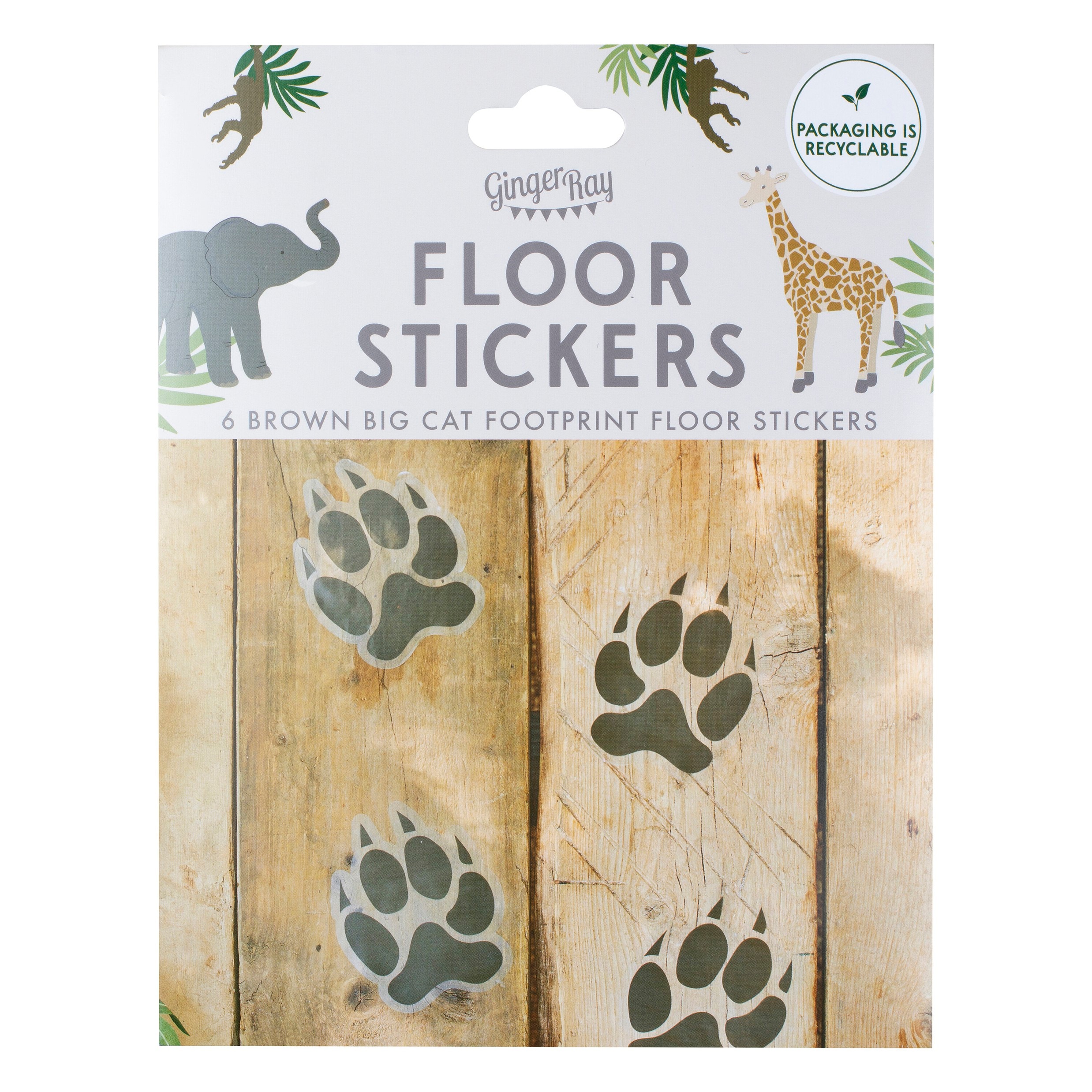 Let's Go Wild - Stickers Voetafdrukken Dieren 6 stuks